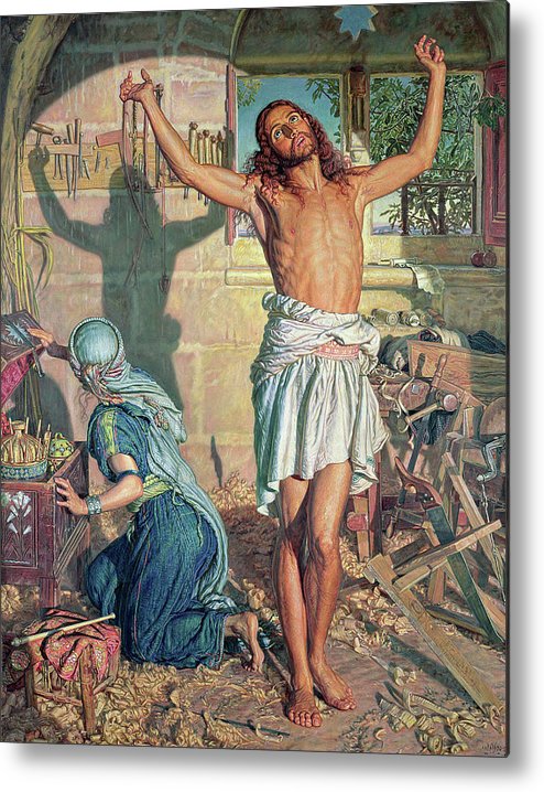 494x718 The Shadow Of Death Metal Print By William Holman Hunt - The Shadow Of Death Painting