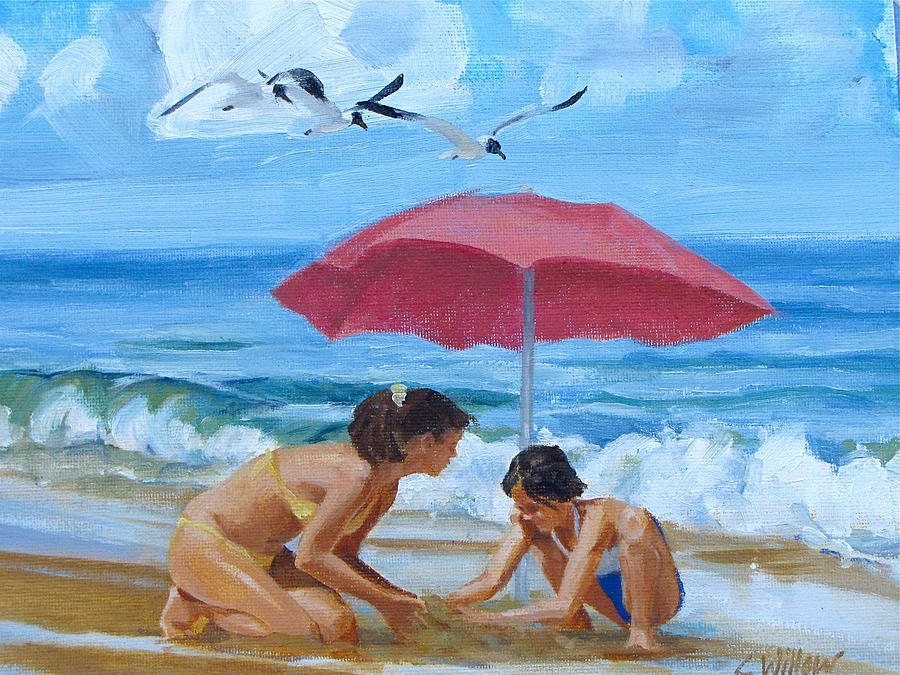 900x675 Shell Seekers Painting By Neal Smith Willow - The Shell Seekers Painting