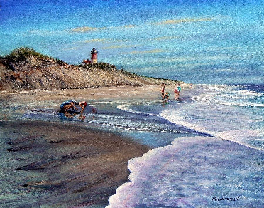 900x708 Shell Seekers Painting By Roger Milinowski - The Shell Seekers Painting