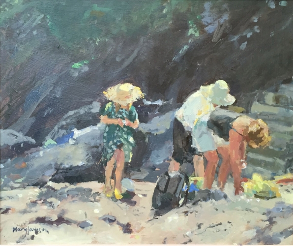 596x500 The Shell Seekers New English Art Club - The Shell Seekers Painting