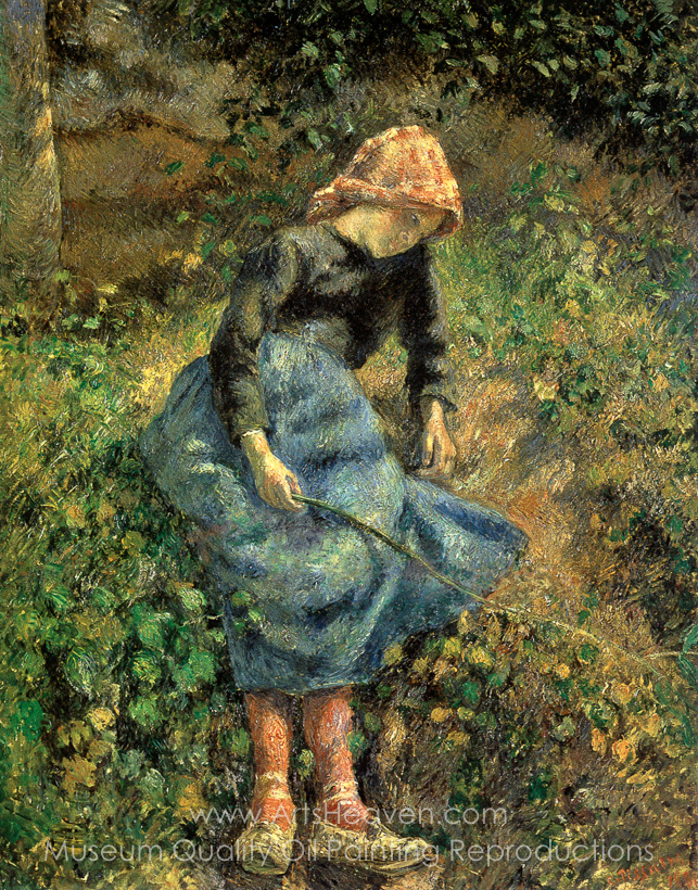 643x820 Reproduction Painting Camille Pissarro The Shepherdess (Young - The Shepherdess Painting