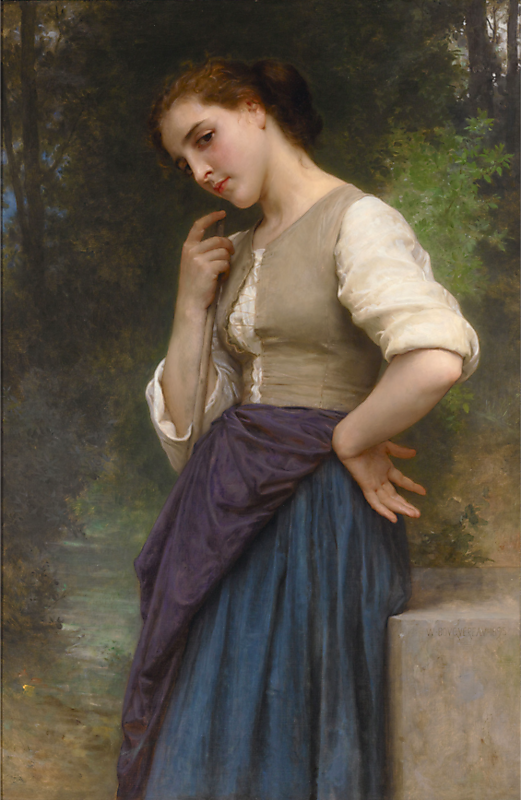521x800 William Adolphe Bouguereau, Fine Art, The Shepherdess M.s. Rau - The Shepherdess Painting