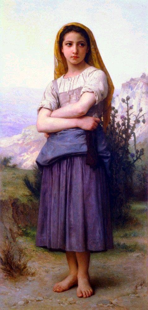 478x1000 The Shepherdess Painting William Adolphe Bouguereau Paintings - The Shepherdess Painting