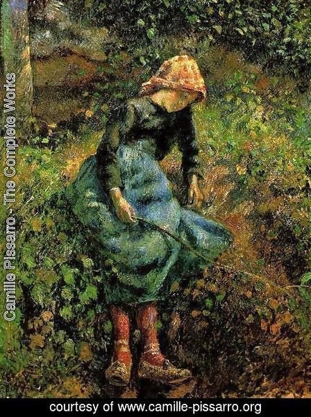 448x600 Camille Pissarro - The Shepherdess Painting