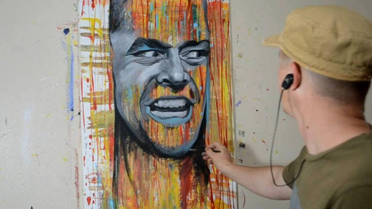 1280x720 Painting Jack Nicholson In The Shining - The Shining Painting
