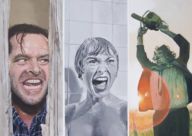 770x545 Saatchi Art Ode To Horror The Shining, Psycho, The Texas Chain - The Shining Painting