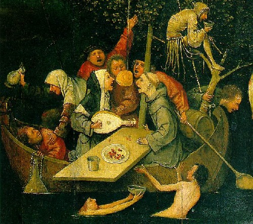 500x442 Hieronymus Bosch Ship Of Fools Symbolism - The Ship Of Fools Painting