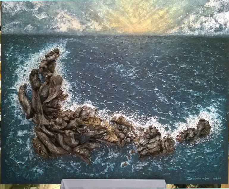 770x634 Saatchi Art The Shipwreck Painting By Vasiliki Antonopoulou - The Shipwreck Painting