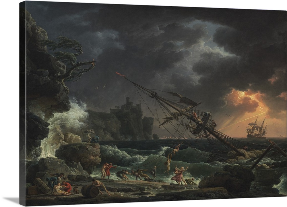 1000x719 The Shipwreck, By Claude Joseph Vernet, 1772, French Painting Wall - The Shipwreck Painting