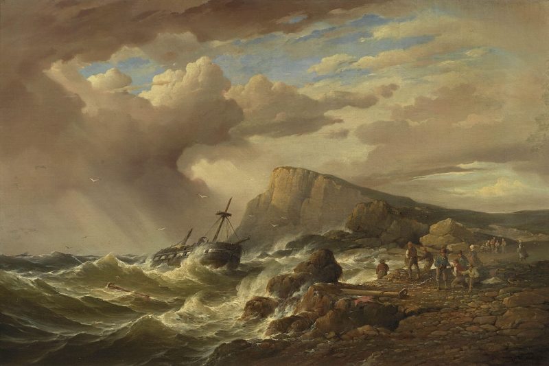 800x533 The Shipwreck Painting Charles Louis Verboeckhoven Oil Paintings - The Shipwreck Painting