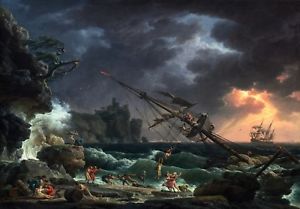 300x209 The Shipwreck Painting By Claude Joseph Vernet Art Reproduction Ebay - The Shipwreck Painting