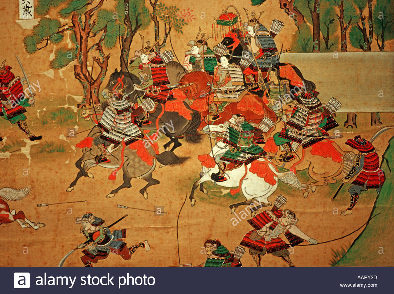 1300x973 Painted Scene From A Seventeenth Century Folding Screen Depicting - The Siege Of Osaka Castle Painting