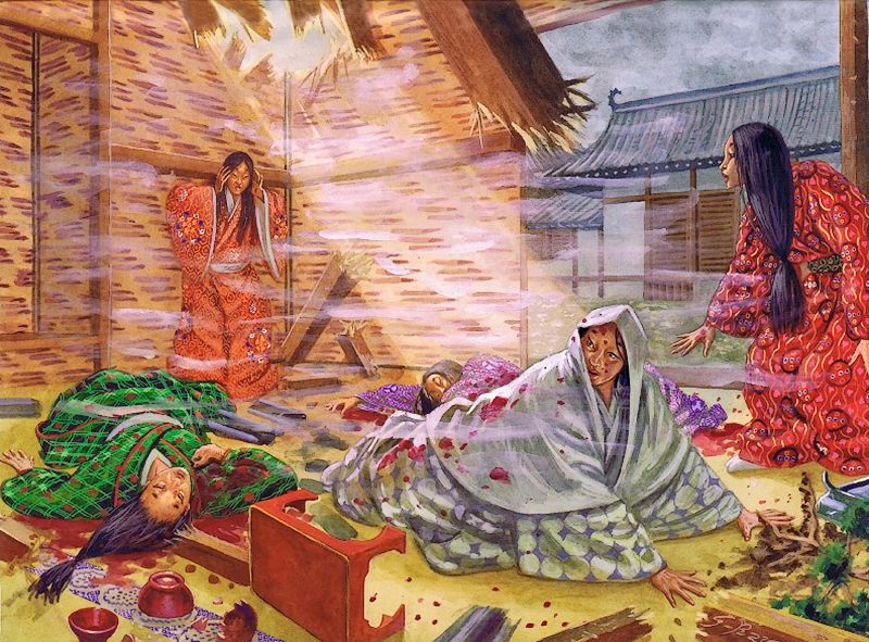 800x591 Yodo Dono, Mother Of Toyotomi Hideyori, Suffers - The Siege Of Osaka Castle Painting