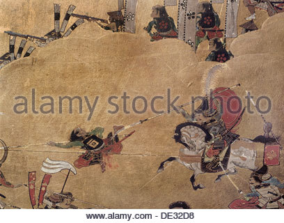 408x320 Detail Part A Folding Screen Which Depicts The Siege - The Siege Of Osaka Castle Painting