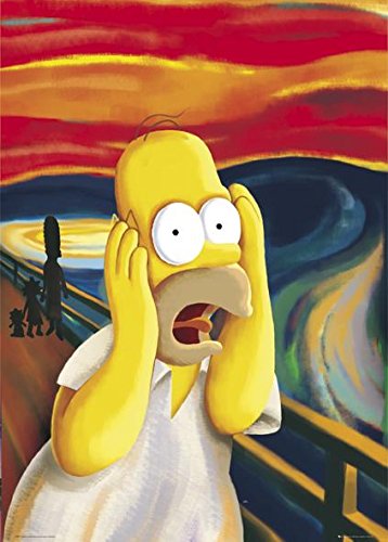 358x500 The Simpsons Homer The Scream Adult Animated Cartoon - The Simpsons Painting