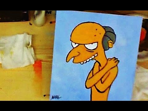 480x360 Cartoon Painting Tutorial Mr Burns The Simpsons - The Simpsons Painting