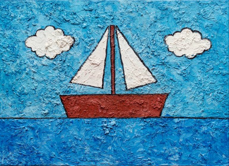 770x560 Saatchi Art Simpsons' Boat Painting By Oleksandr Balbyshev - The Simpsons Sailboat Painting