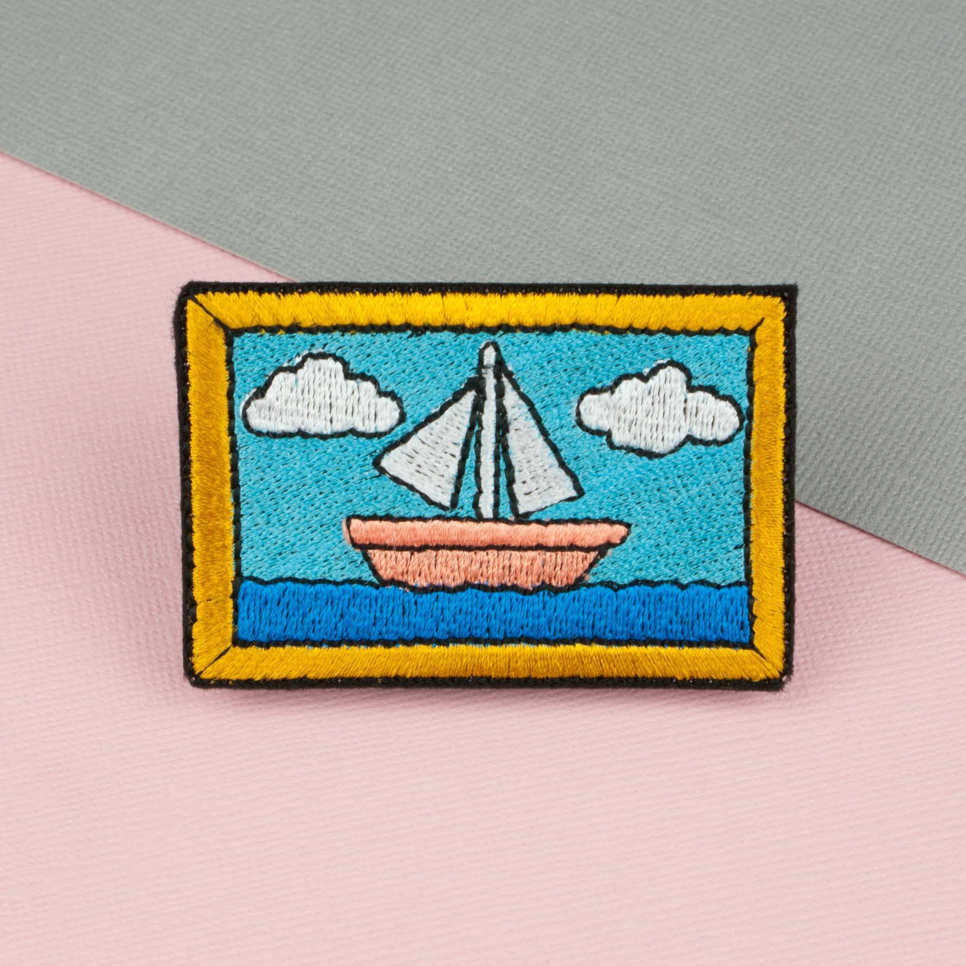 1900x1900 Simpsons Boat Painting Iron On Patch - The Simpsons Sailboat Painting