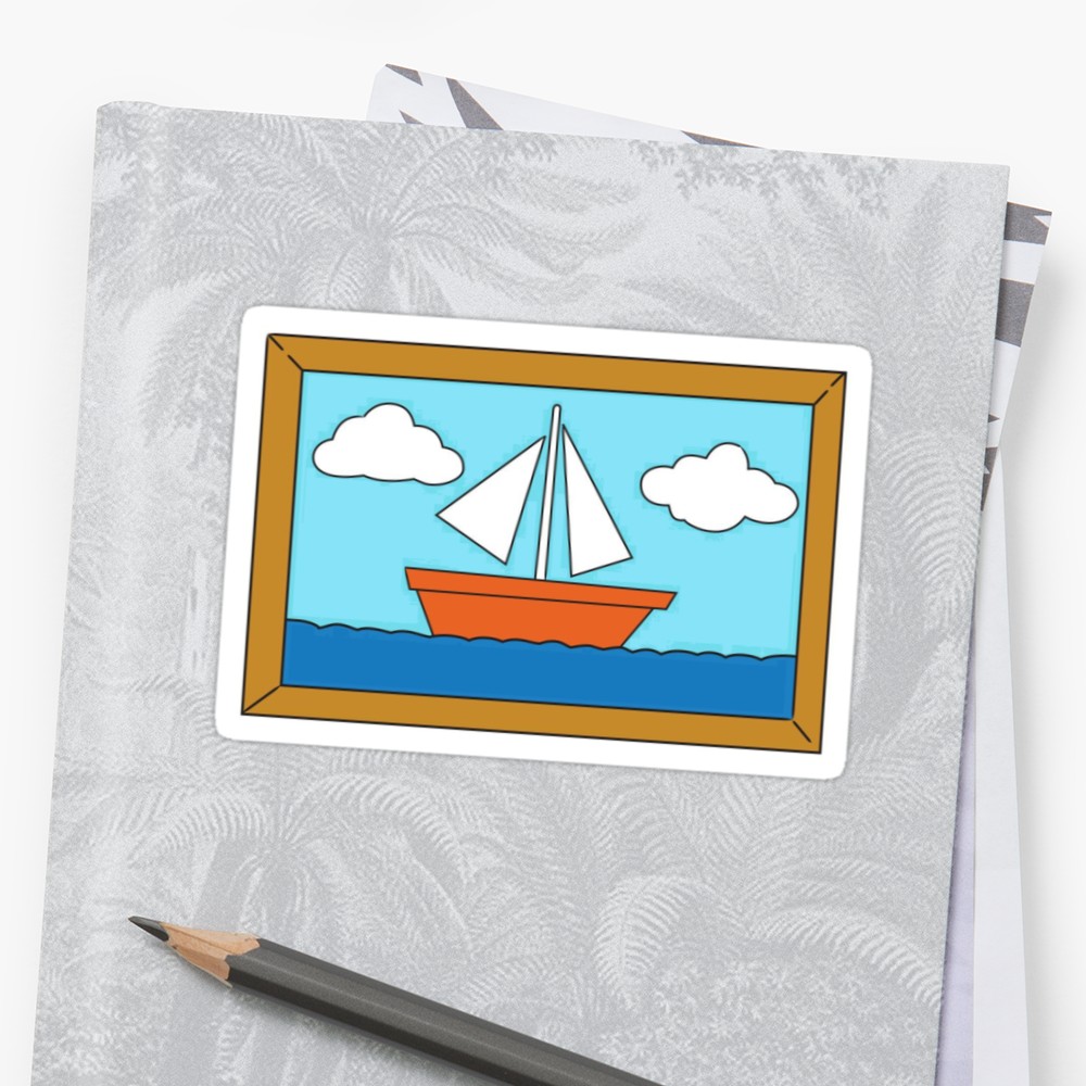 1000x1000 Simpsons Sailboat Painting Stickers By Hypecollege Redbubble - The Simpsons Sailboat Painting