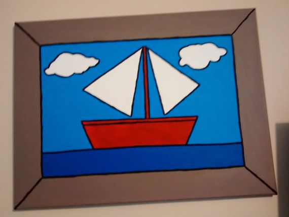 570x428 The Simpsons Boat Painting 18x 24 Acrylic Painting - The Simpsons Sailboat Painting