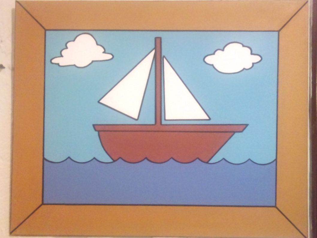 1058x795 The Simpsons Sailboat Fan Art Painting 16x20 Acrylics On Hard - The Simpsons Sailboat Painting