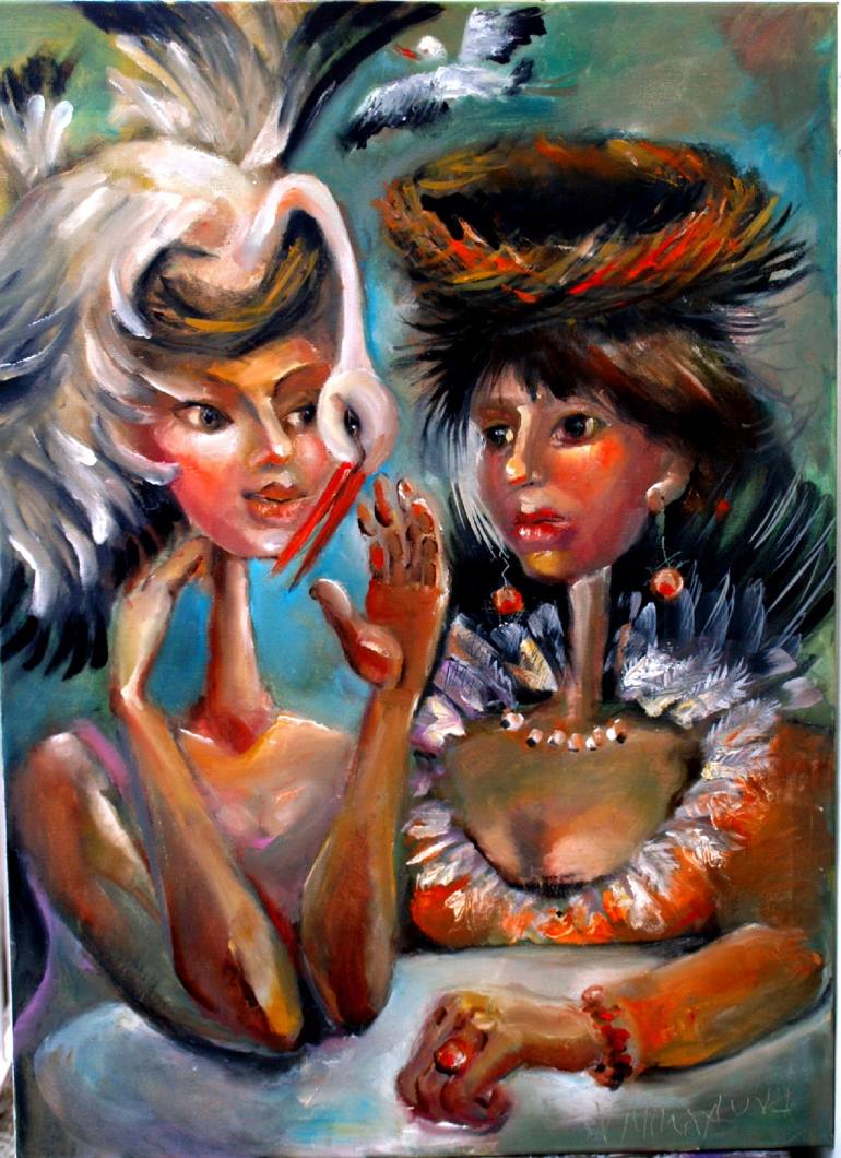 770x1060 Saatchi Art The Sisters Painting By Valentina Mihaylova - The Sisters Painting