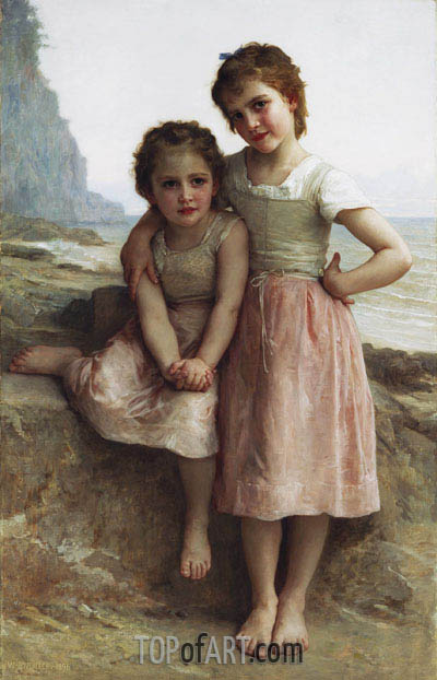 400x622 Sisters On The Shore (Sur La Greve) Bouguereau Painting - The Sisters Painting
