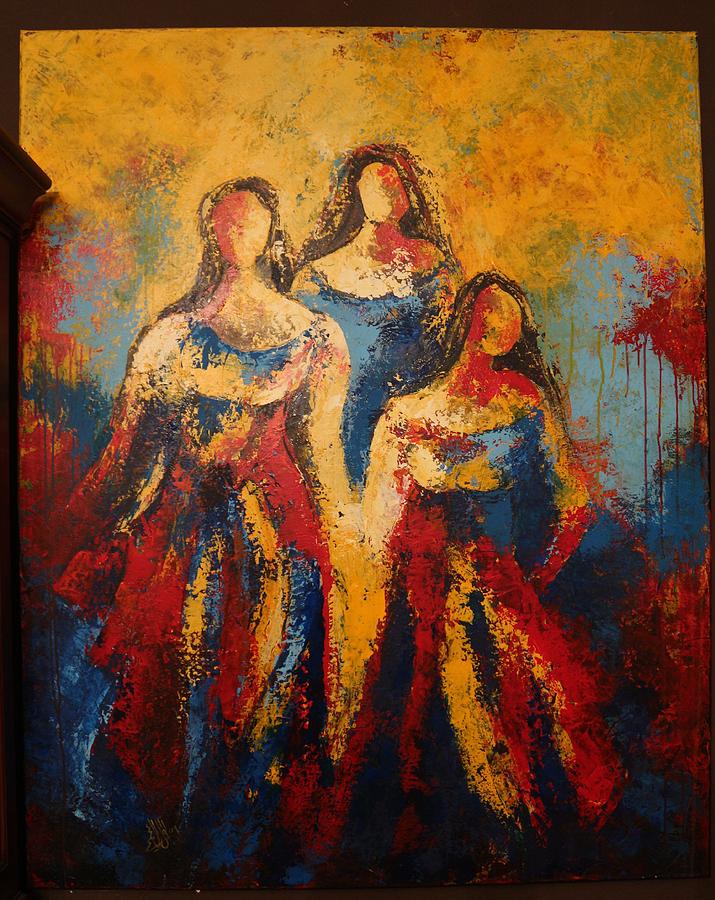 715x900 The Sisters Painting By Nawal Alajmi - The Sisters Painting