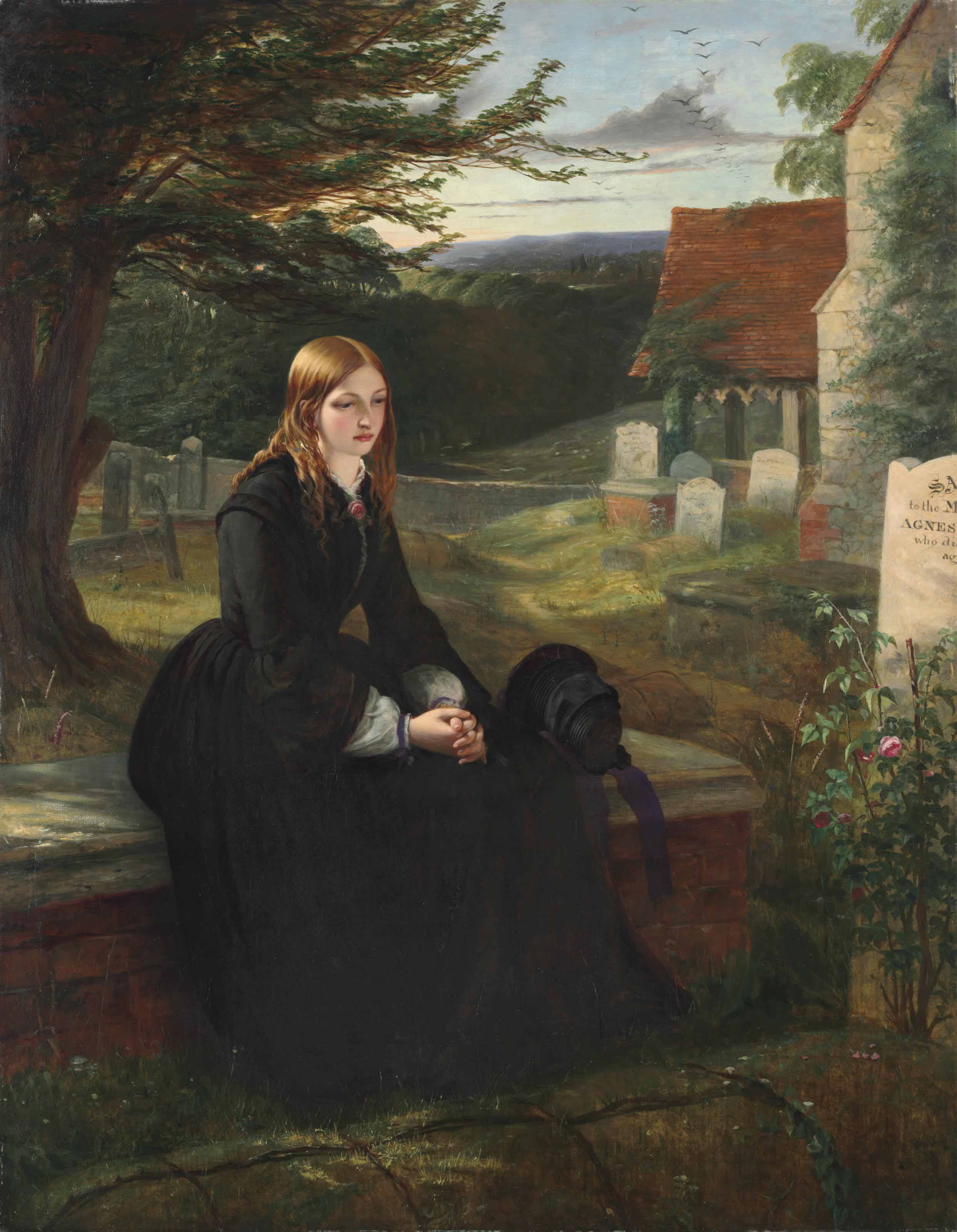 2487x3200 Thomas Brooks (1818 1891) The Sister's Grave 19th Century - The Sisters Painting