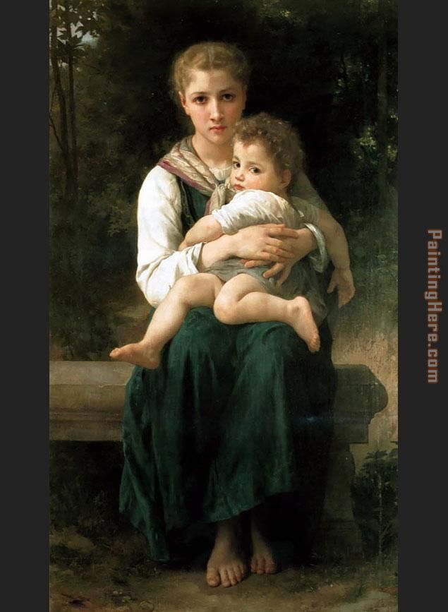 635x867 William Bouguereau The Two Sisters Painting Anysize 50% Off - The Sisters Painting