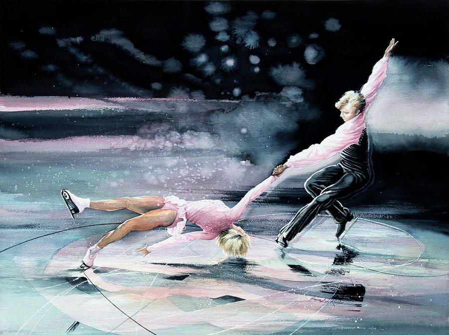 900x672 Perfect Harmony By Hanne Lore Koehler ~ Olympic Pairs Figure - The Skater Painting