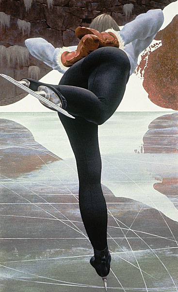 367x600 Skater (1964) Alex Colville - The Skater Painting