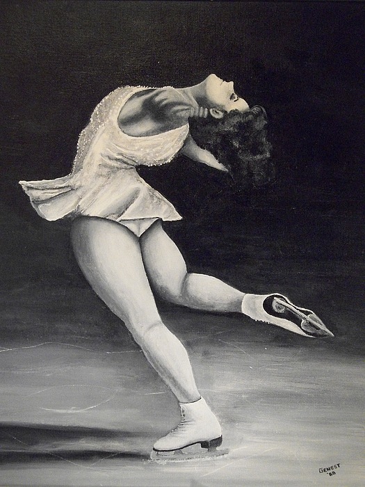 525x700 Figure Skater 1 Painting By Ron Genest - The Skater Painting