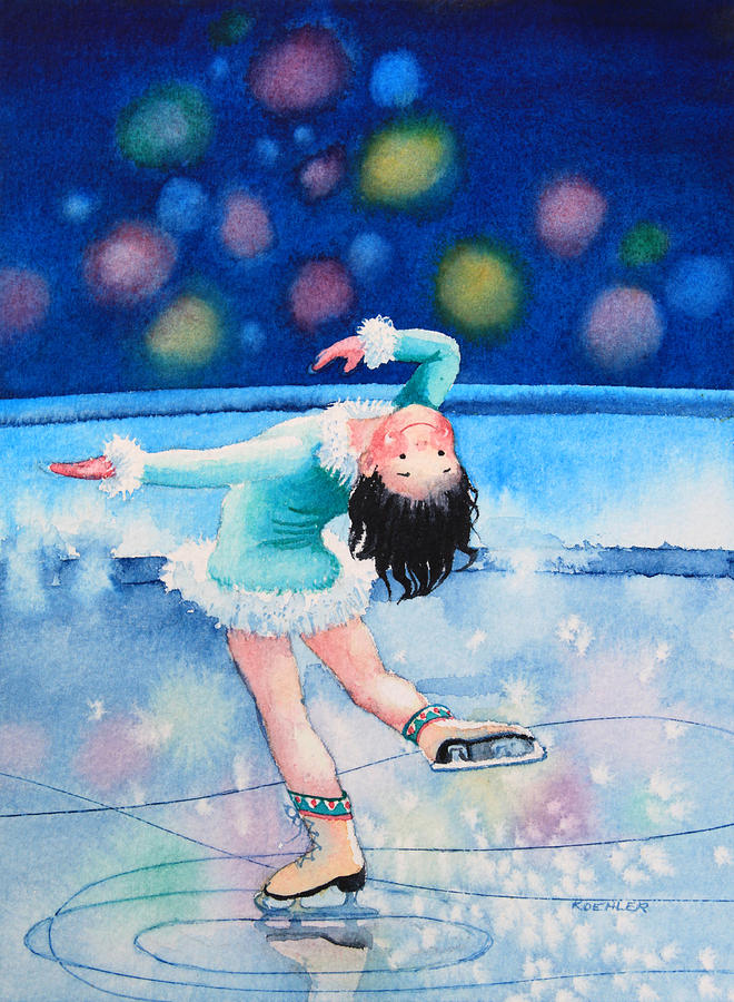 660x900 Figure Skater 16 Painting By Hanne Lore Koehler - The Skater Painting