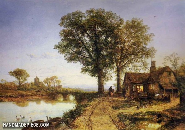649x457 Thomas Creswick The Village Smithy Reproduction - The Smithy Painting