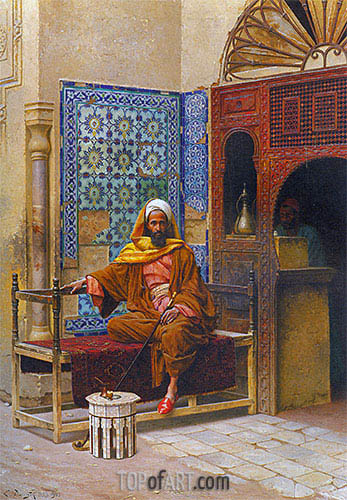 347x500 The Smoker Ludwig Deutsch Painting Reproduction 16531 Topofart - The Smoker Painting