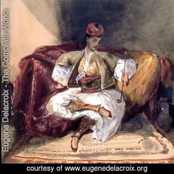 599x600 Eugene Delacroix - The Smoker Painting