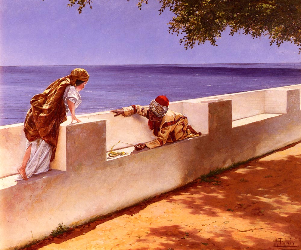 1000x832 The Young Snake Charmer Painting Antonio Fabres Y Costa Oil - The Snake Charmer Painting