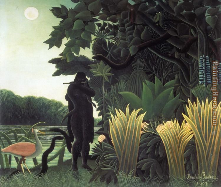 750x634 Henri Rousseau The Snake Charmer Painting Anysize 50% Off - The Snake Charmer Painting