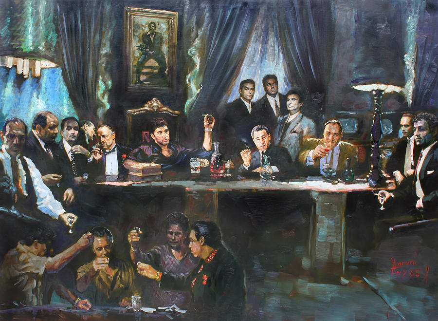 900x659 Fallen Last Supper Bad Guys Painting By Ylli Haruni - The Sopranos Painting