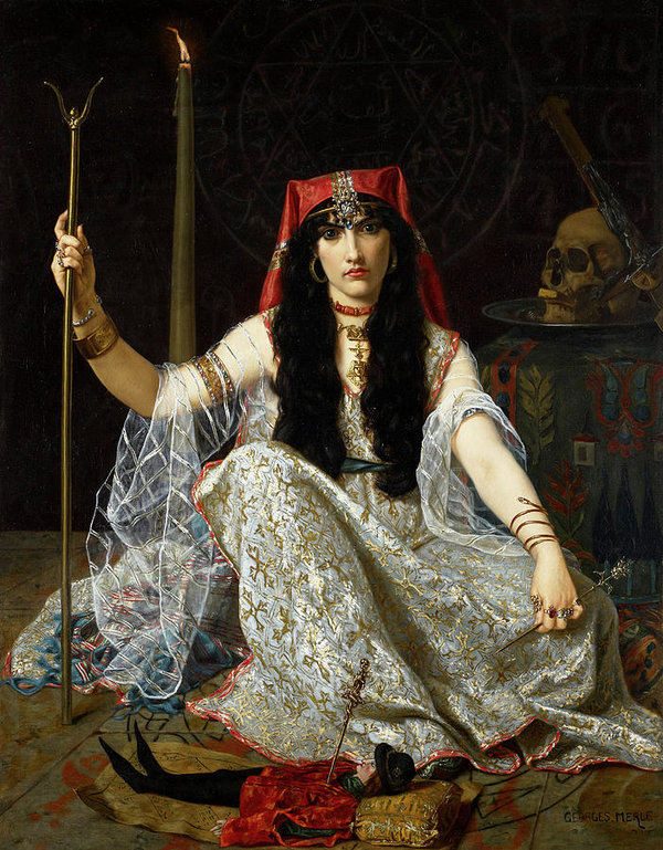 600x769 The Sorceress Art Print By Georges Merle - The Sorceress Painting