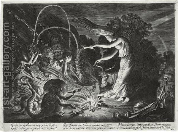 600x446 The Sorceress Jan Jansz. Van De Velde Reproduction 1st Art Gallery - The Sorceress Painting