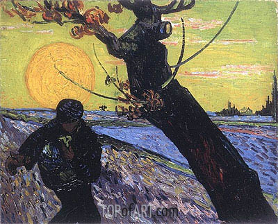 400x323 The Sower Vincent Van Gogh Painting Reproduction 1106 Topofart - The Sower Painting