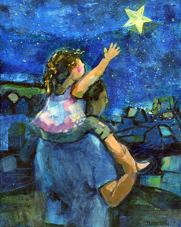 720x900 Reach For The Stars Painting By Jen Norton - The Star Painting