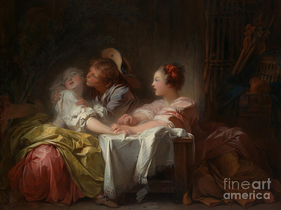 900x674 The Stolen Kiss Painting By Jean Honore Fragonard - The Stolen Kiss Painting