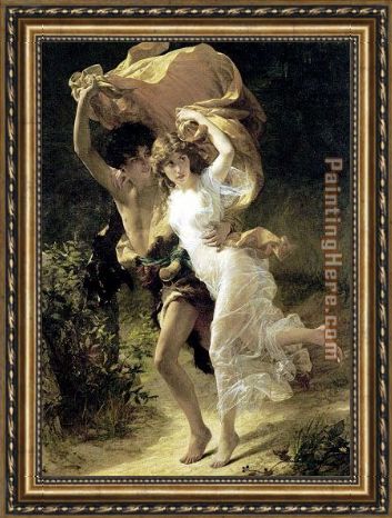 353x466 Pierre Auguste Cot The Storm Framed Painting For Sale - The Storm Painting