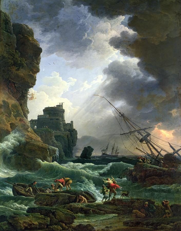 705x900 The Storm Painting By Claude Joseph Vernet - The Storm Painting