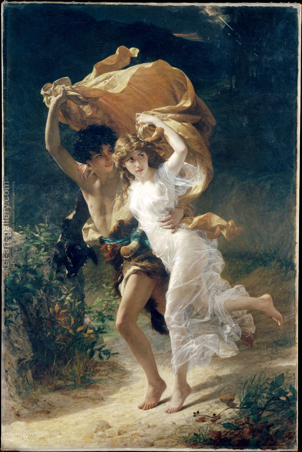 1000x1495 The Storm Pierre Auguste Cot Reproduction 1st Art Gallery - The Storm Painting