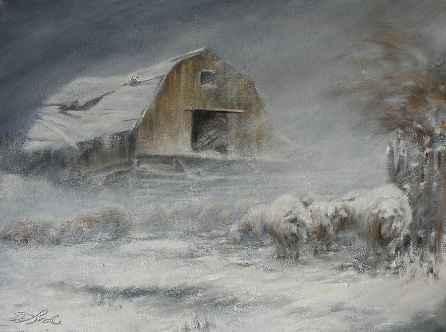 900x670 Waiting Out The Storm Painting By Mia Delode - The Storm Painting