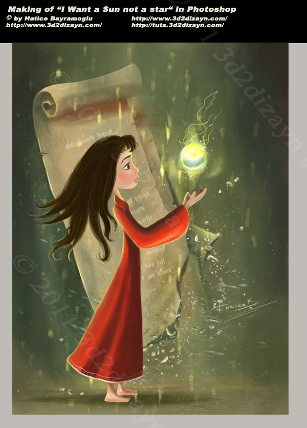 600x835 Making Of Want A Sun Not A Star 3d2dizayn Tutorials - The Storybook Painting